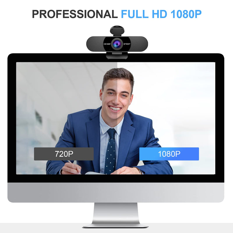 EMEET 1080P Webcam with Microphone, C960 Web Camera 2 Mics Streaming Webcam | 90°FOV Computer Camera, Plug and Play USB Web Cam for Online Calling/Conferencing, Zoom/Teams/Facetime/YouTube, Laptop/PC Clear 1080P w/ 90° Wide FOV