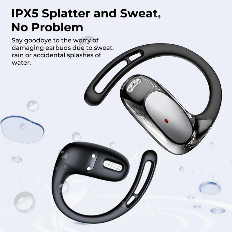 NE35 Open Ear Earbuds Bluetooth 6.0 Headphones, AI Translation Earbuds Real Time with 6 Translation Modes & 164 Language, 60H Playtime, Wireless Ear Earbuds for Travel, Meeting Sport & Learning- Grey