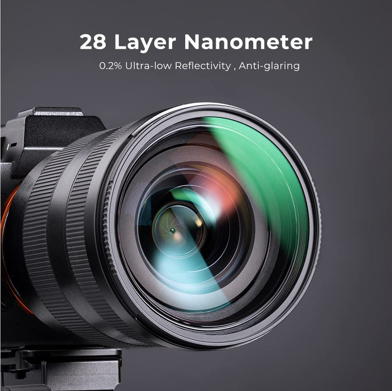 K&F Concept 55mm MC UV Protection Filter Shockproof Tempered Optical Glass with 28 Multi-Layer Coatings HD/Waterproof/Scratch Resistant for 55mm Camera Lens