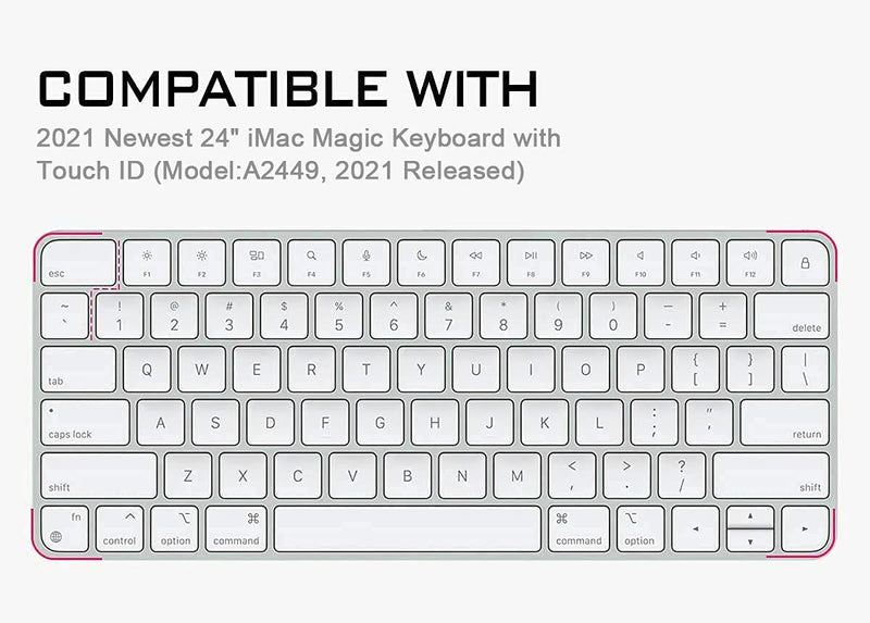 HRH Silicone Keyboard Cover for Apple iMac 24 Inch 2021 Newest Magic Keyboard with Touch ID A2449 Keyboard Cover Protector Skin,for Apple iMac 24 Inch M1 Chip 2021 Magic Keyobard A2450-Mint Purple Mint purple