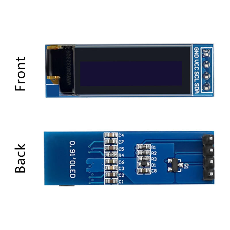 APKLVSR 3pcs 0.91 Inch I2C Display Module, IIC I2C Display OLED Display Module 128 x 32 3.3 V/5 V for Arduino and Other Microcontrollers (White)
