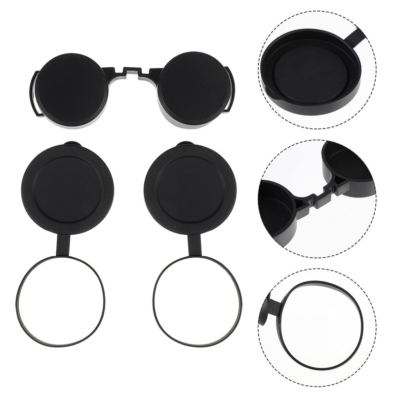 [AUSTRALIA] - 3Pcs Rubber Objective Lens Cover Eyepiece Flip- Open Scope Cover for Binoculars Telescope Accessories (Black) 