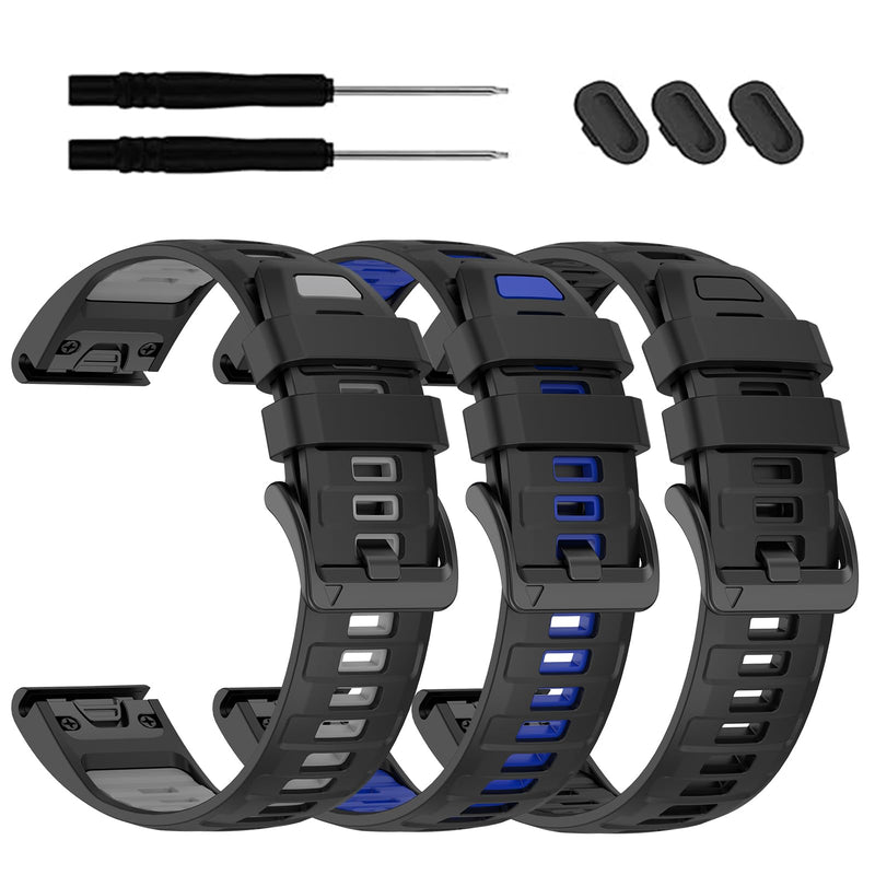 22mm Watchband Compatible with Garmin Fenix 8/tactix 8 AMOLED-47mm/Fenix E/7 Pro/7/6 Pro/6/5 Plus/5/Descent G2/G1 Solar/Quatix 7 Pro 6/Forerunner 965/955/945/935