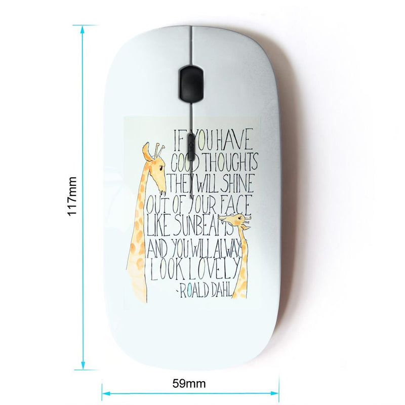 KawaiiMouse [ Optical 2.4G Wireless Mouse ] Giraffe Inspirational Kids Quote Text
