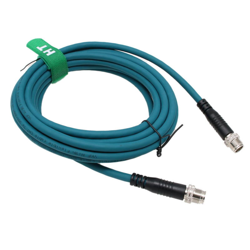 M12 8 Pin X-Coded to 8 Pole X-Coding Gigabit Ethernet Cat7e Cable for Cognex Industrial Sensor Camera High Speed Shielded 8m