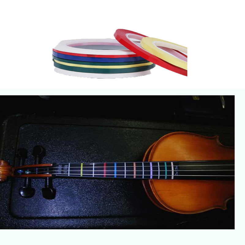 7 Rolls Violin Fingerboard Tapes, Violin Finger Guide Stickers, 216ft Cello Positions Practising Fingering Tape for Beginners Fretboard Note Positions. (7 Colors)
