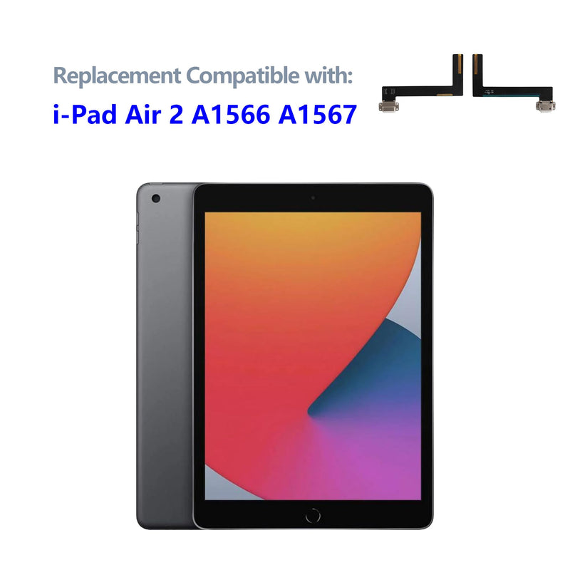 Charging Port Connector Dock Flex Cable for iPad Air 2 A1566 A1567 -White-Only 1 PC