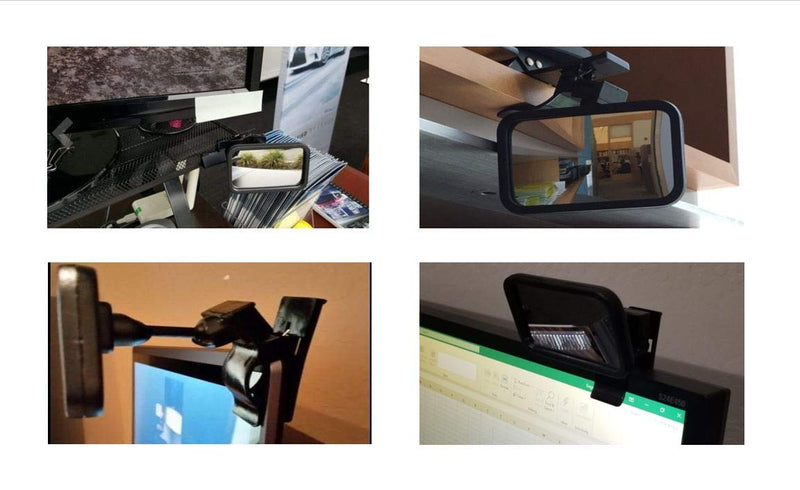 Clip-On Rear View Mirror for PC Monitors or Anywhere by Modtek (2 Pack) 2 pack