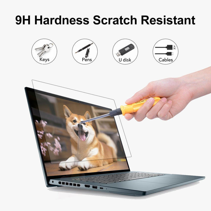2Pack 15.6" Universal Laptop Screen Protector Tempered Glass Compatible with HP/Dell/Acer/ASUS/Samsung/Lenovo/MSI/Toshiba/LG/Razer Blade 16:9 Aspect Ratio Screen, Bubble Free,Anti Scratch Ultra-Clear Tempered Glass Film