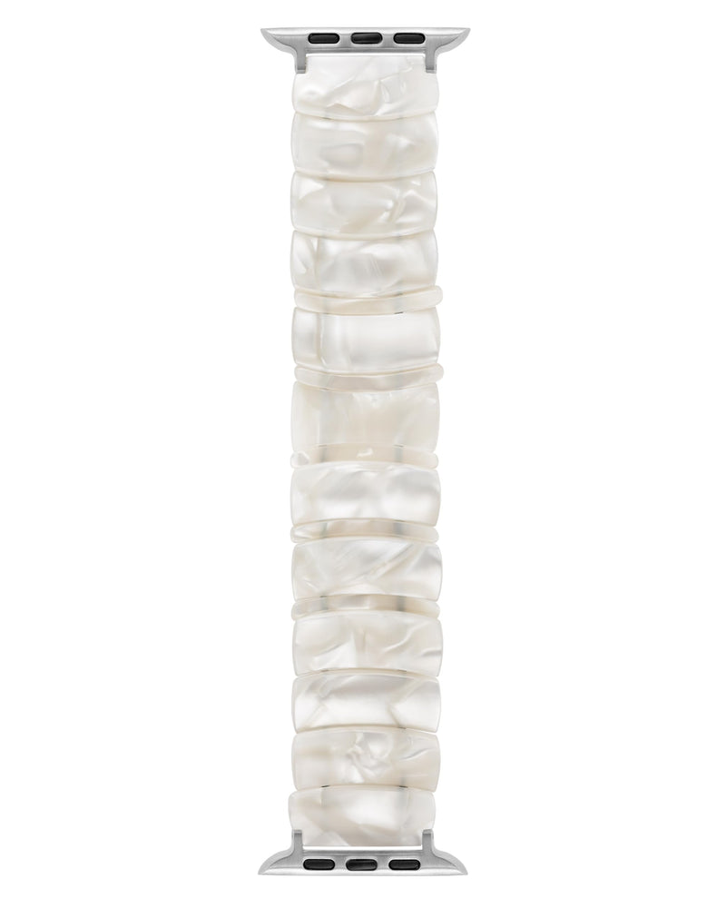 Anne Klein Women's Resin Expansion Band for Apple Watch Secure, Adjustable, Apple Watch Band Replacement, Fits Most Wrists Ivory 42mm (Series 1-3), 44/45/46/49mm (Ultra & Ultra 2)
