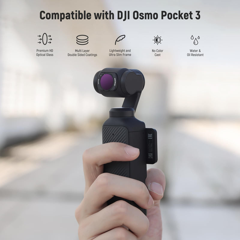 NEEWER Magnetic ND/CPL Filter Set Compatible with DJI OSMO Pocket 3, 6 Pack UV CPL ND16/PL ND32/PL ND64/PL ND256/PL Polarizing and Neutral Density Filters, Multi Coated HD Optical Glass/Aluminum Frame