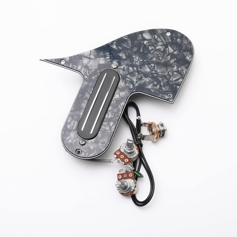 [AUSTRALIA] - Swhmc Mandolin Pickguard Plate with Single Coil Pickups 3 Ply Guitar Pickguard A500k B500k Pot(Black Pearl) 