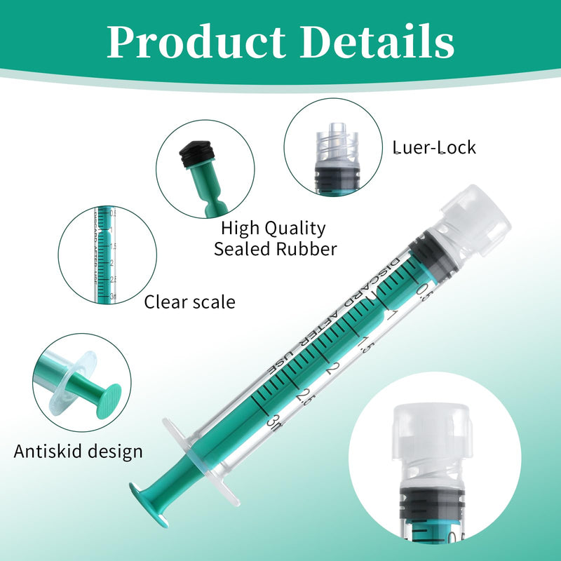 Pack of 20 Syringes 3 ml Colostrum Syringe with Caps, Disposable Syringe without Needle Plastic Syringe Luer-Lock Individually Packed Syrings, Dosing Syringe for Laboratories, Liquid Measurement 20 Stück 3ml