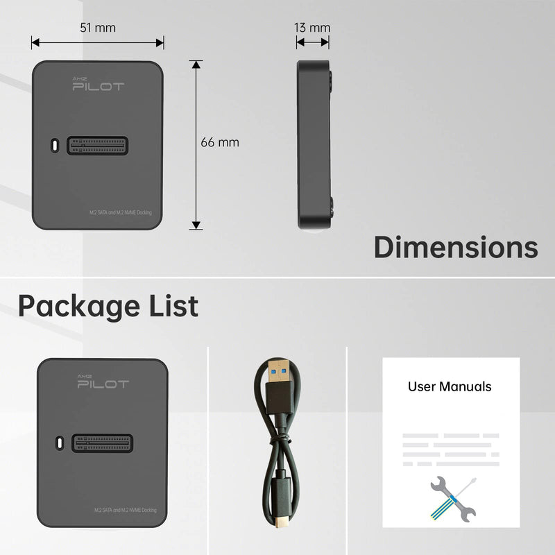 M.2 to USB C Dock + M.2 SSD Reader Adapter - SD03 Plastic + SD03C