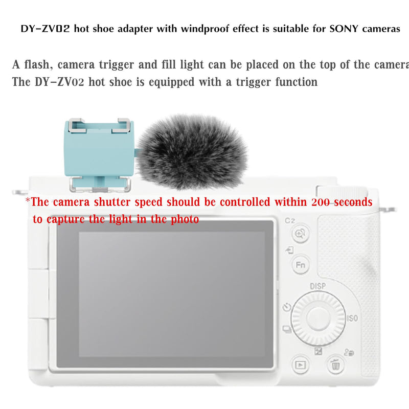 [AUSTRALIA] - Camera Hot Shoe Wind Muff Adapter Compatible with Sony Zv-1,Zv-1 Ii,Zv-E10,Av-E10M2 and Zv-E1 Accessories Multi-Functional Mic Flash Mount Compatible with External Flash Attachment(1PCS) DY-ZV02 1PCS 