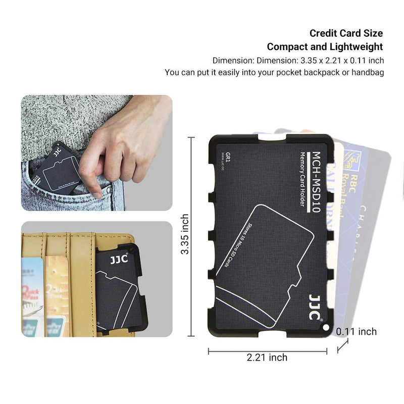 10 Slots Micro SD Card Case Holder Storage Organizer, Ultra Slim Credit Card Size Lightweight Portable TF MSD Memory Card Storage 10 Micro SD Card Slots