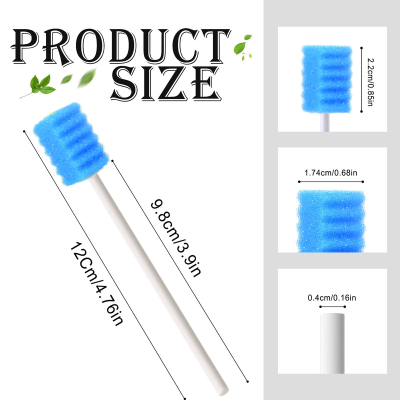 ARGOMAX Mouth Sponges Swabs, Pack of 100 Oral Care Sponge Swabs, Cleaning Mouth Swabs, Oral Hygiene Sponge, Mouth Care Swabs, Cotton Buds, Oral Care Sticks, Foam for Oral Hygiene, Blue