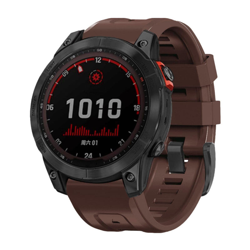 26mm watch band for garmin fenix 5x 6x 7x 3 hr quickfit 26 watch band for garmin women men silicone White and Brown Bundle