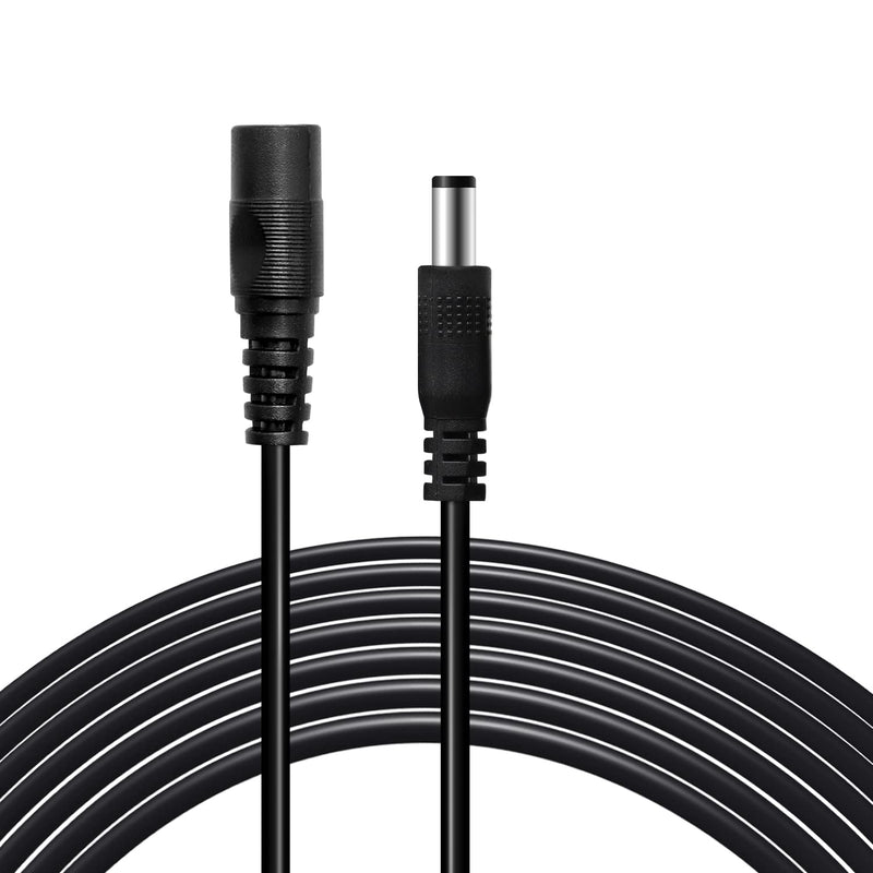 2PCS 33FT(10m) 12V DC Extension Cable,5.5mm x 2.1mm DC Power Adapter Extension Cord Black for Printers/CCTV Security Camera/Routers H-M-028 33ft Power Extension Cable
