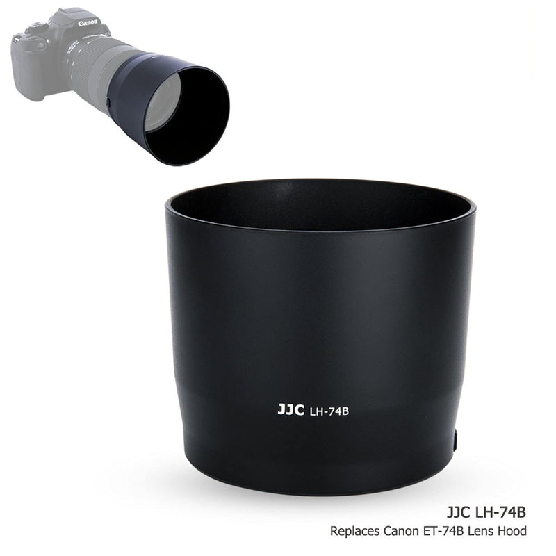 JJC Dedicated Lens Hood Shade Protector for Canon RF 100-400mm F5.6-8 is USM & EF 70-300mm f/4-5.6 is II USM Lens Replaces Canon ET-74B Lens Hood Reversible/Bayonet/with Button to Lock or Release Canon ET-74B Replacement