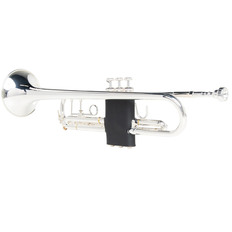 Levy's Leathers Genuine Leather Valve Guard for Trumpet; Black (LVG1-BLK)