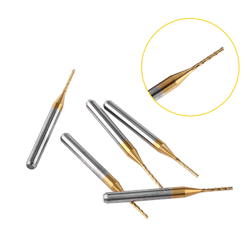 End Mill 1 mm, 10 Pieces Metal Cutter Engraving Bits Milling Tool Tungsten Carbide Cutter Drill Bit Set for Plastics Stainless Steel Copper