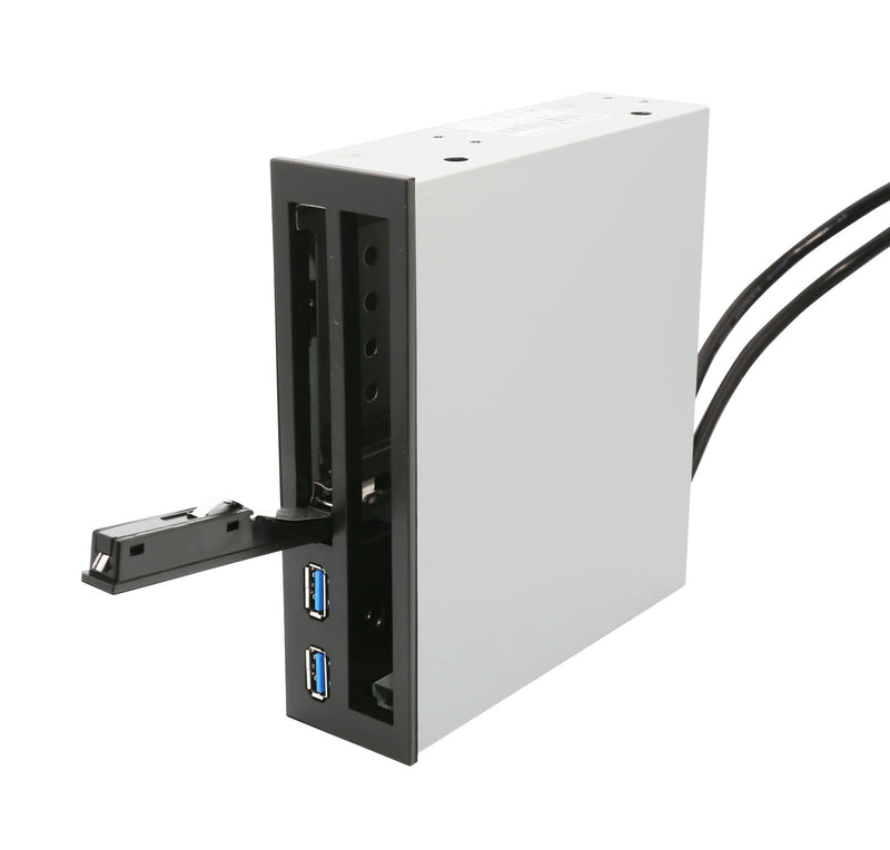 Syba 5.25" Bay Adapter for Slim Optical Drive, 2.5" Trayless Rack for Hard Drives HDD SSD, USB Hub - SY-MRA55005