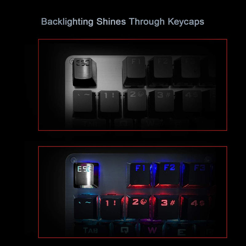 Fitlink Stainless Steel Metal Keycaps with Key Puller for Mechanical Keyboard Cherry Mx Switch(Esc) (Black) Black