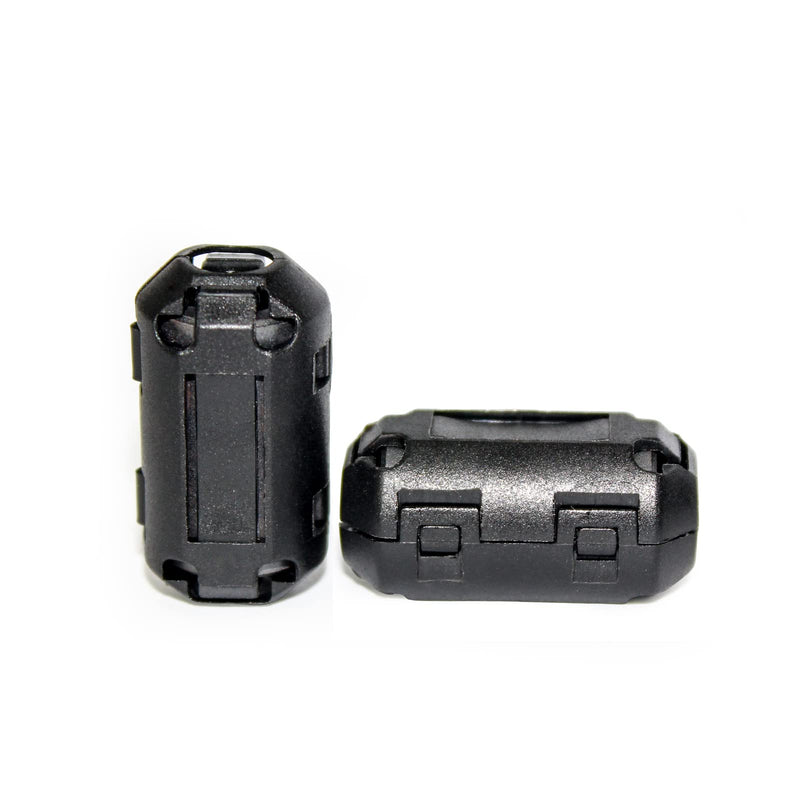 TOJOIN 10PCS Ferrite Bead Clip on Ferrite Core RFI EMI Noise Suppressor Ferrite Rings Cable Clip for Phone, TV, Speaker, USB Radio, Audio Equipment 9mm Inner Diameter Black 9mm-10pcs