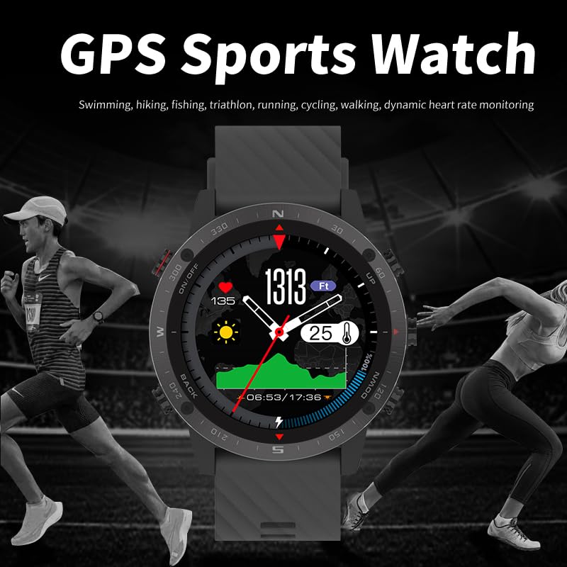 SUNROAD G5 Pro GPS Sports Watch AMOLED Health and Fitness Tracker Running Swimming Climbing Hiking Route Navigation Men Wristwatch