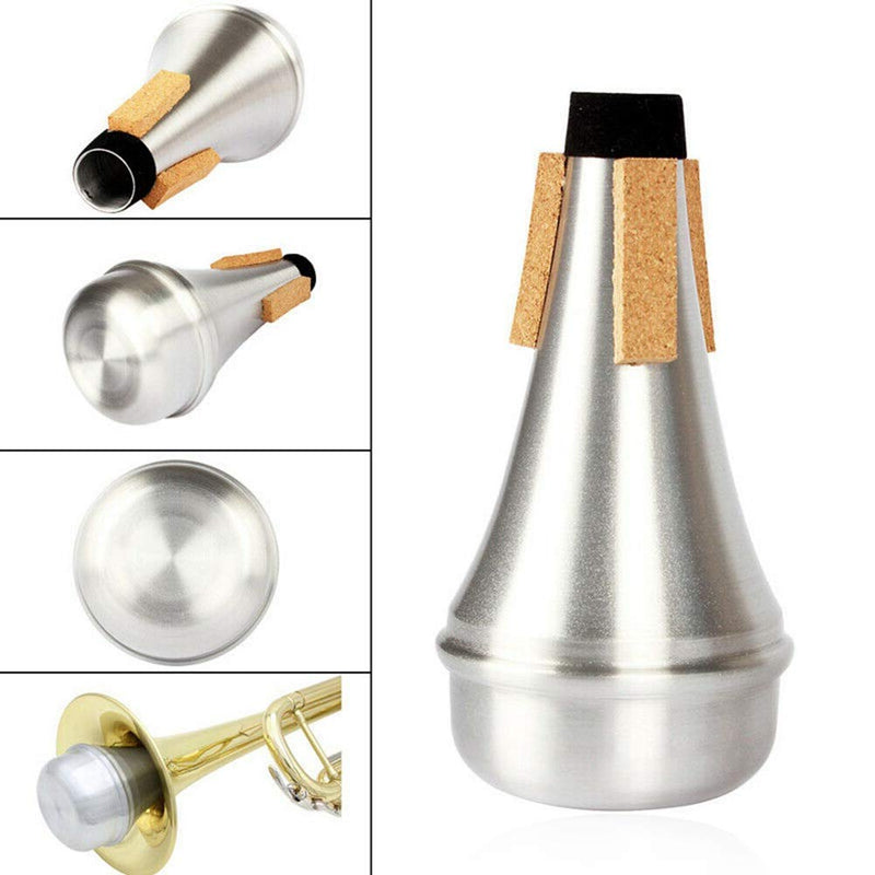 Lightweight Aluminum Practice Trumpet Mute Silencer for Jazz Silver