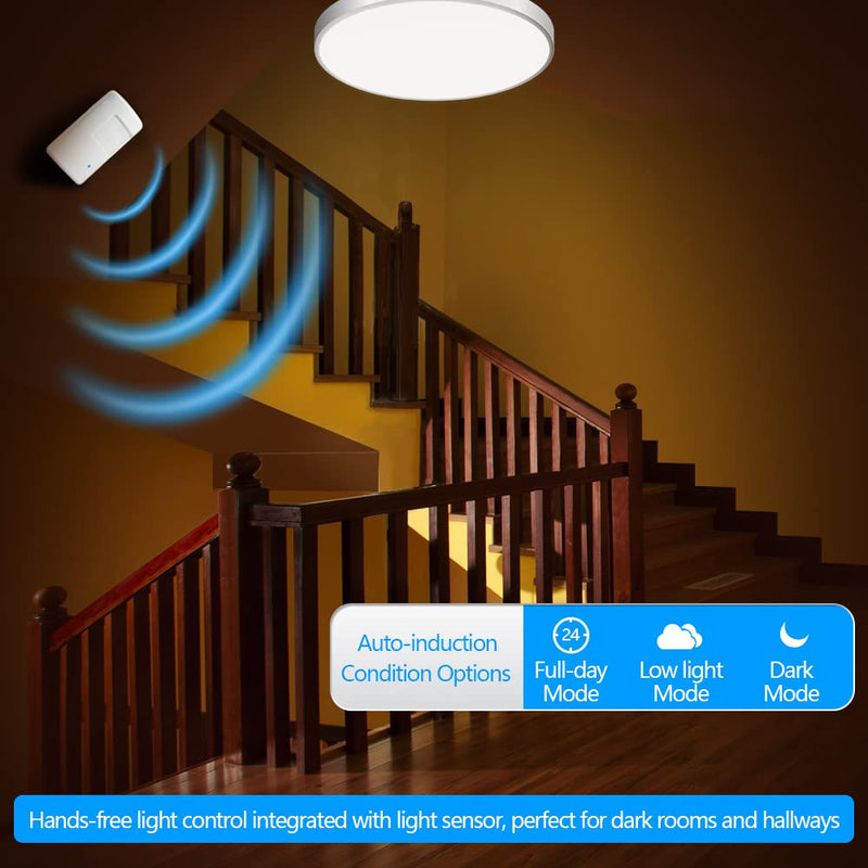 Plug-in Wireless Motion Activated Light Control, No Wiring, Adjustable Detection Range, Always-on Timer and Light Sensor, Motion Detector and Plug Set, 2 Pack 2 Pack-standard