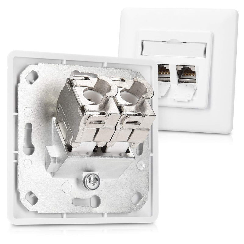 kwmobile Keystone Module Jacks - 24 Piece CAT6A Shielded Keystone Jack RJ45 Cat 6A Ethernet Module 10 Gbit with Shielded Metal Housing 24x