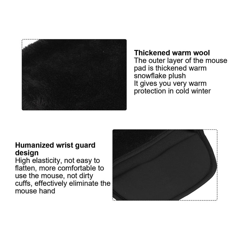 Hand Warmer Mouse Pad, Heated Mouse Pad Office Mousepad USB Heated Computer Mouse Pad Hand Warmers Hand Warmer Roomy Hand Warming Mouse Pad Desk Accessories for Men Women Heating Mouse Pads (Black) Black
