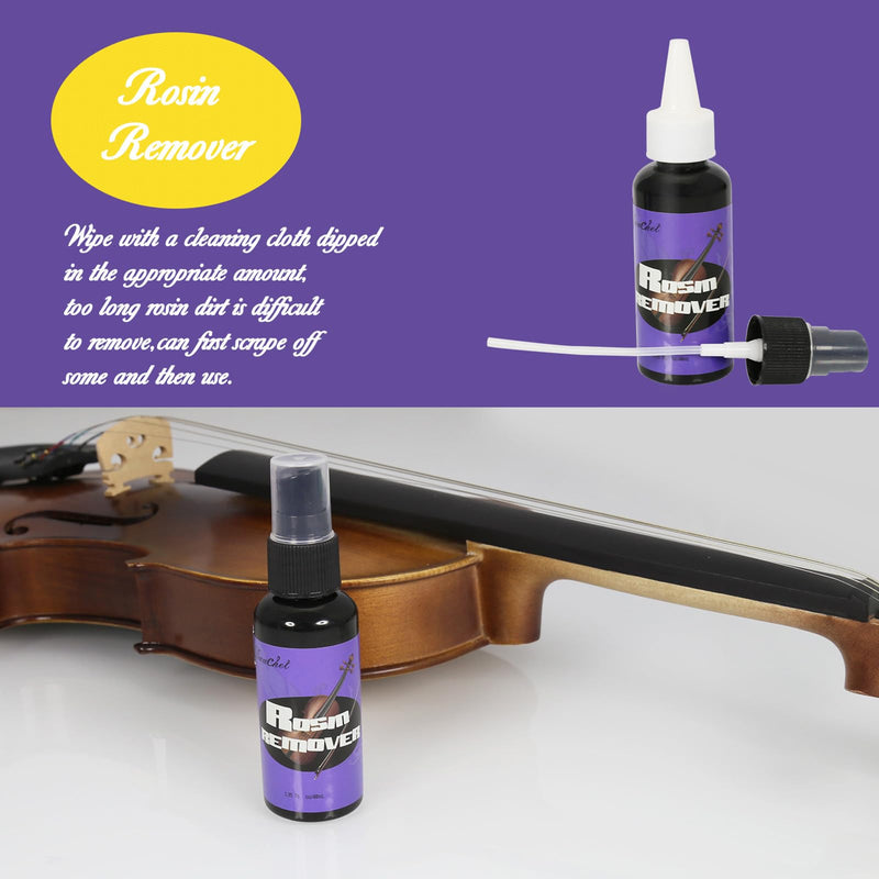 Danchet Violin Cleaner Care Cleaning Kit,Maintenance Kit,Beeswax,Liquid Rosin,Rosin Remover,String Oil,Polish,Violin Humidifier,Violin String Brush,Cleaning Clot.