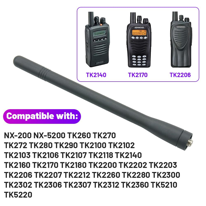 KRA27 Replacement Antenna VHF 136-174mHz Helical Antenna for Kenwood NX-200 NX-5200 TK2140 TK2160 TK2170 TK5210 TK5220 Radio(2 Pack)