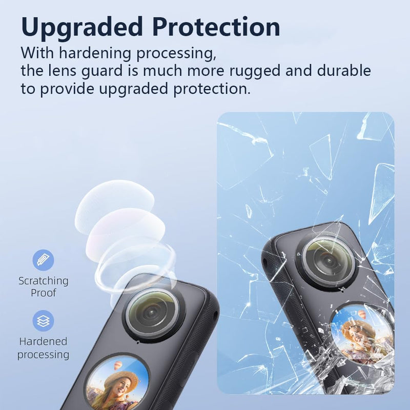 [AUSTRALIA] - Lens Guard for Insta360 one X2, Lens Protector Removable PC Protective Lens Cover for Insta 360 one X2 Accessories(2 sets - 4 pcs) 