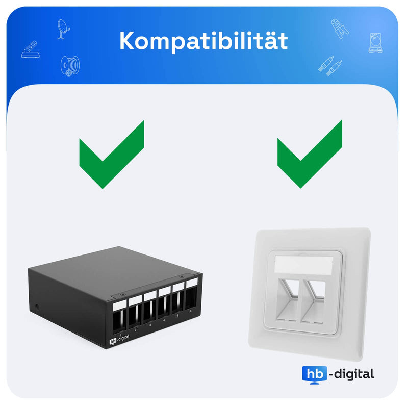 HB-DIGITAL Keystone Module with USB 3.0 Female Multimedia Keystone for Patch Panel Network Socket Keystone Holder Connector Adapter Coupling Plug & Play Black
