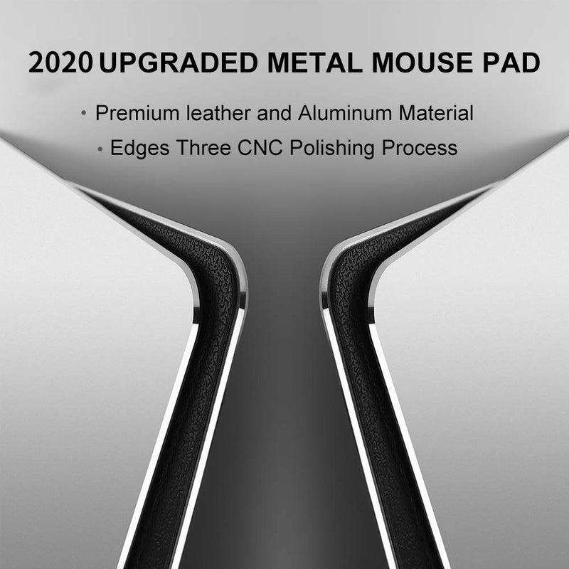 Hard Silver Metal Aluminum Mouse Pad Mat Smooth Magic Ultra Thin Double Side Mouse Mat Waterproof Fast and Accurate Control for Gaming and Office(Small 9.05X7.08 Inch) Small