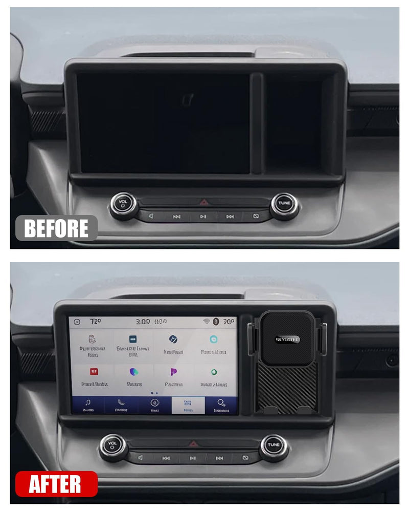 SKYLOTEC Car Phone Holder Cubby Insert for Ford Maverick 2022-2024 | Maverick Accessories Cell Phone Mount Storage Box Kit, Automobile Cradles Mobile Phone Base, NOT Block Air Vent Universal Holder