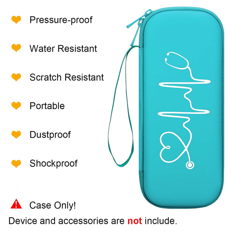 BOVKE Travel Carrying Case Compatible with 3M Littmann Classic III, Lightweight II S.E, MDF Acoustica Deluxe Stethoscopes - Extra Room for Medical Scissors EMT Trauma Shears and LED Penlight, Emerald Pu Leather_Emerald