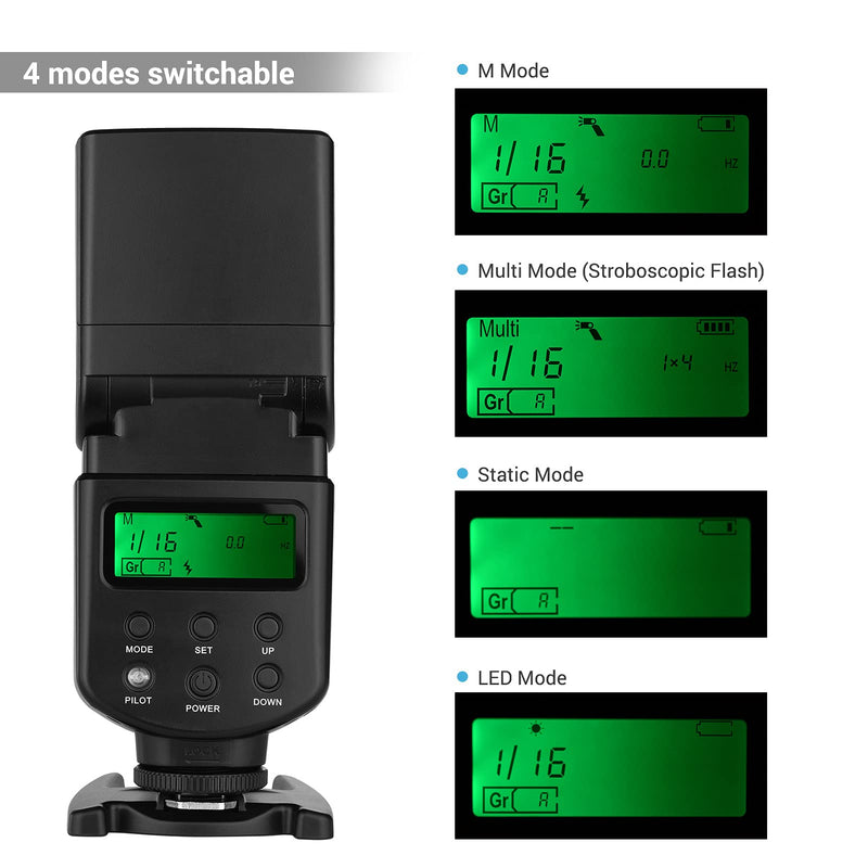 Andoer Universal Flash Speedlite GN40 Adjustable LED Fill Light On-camera Flash With Bracket Replacement for Canon Nikon Olympus Pentax DSLR Cameras