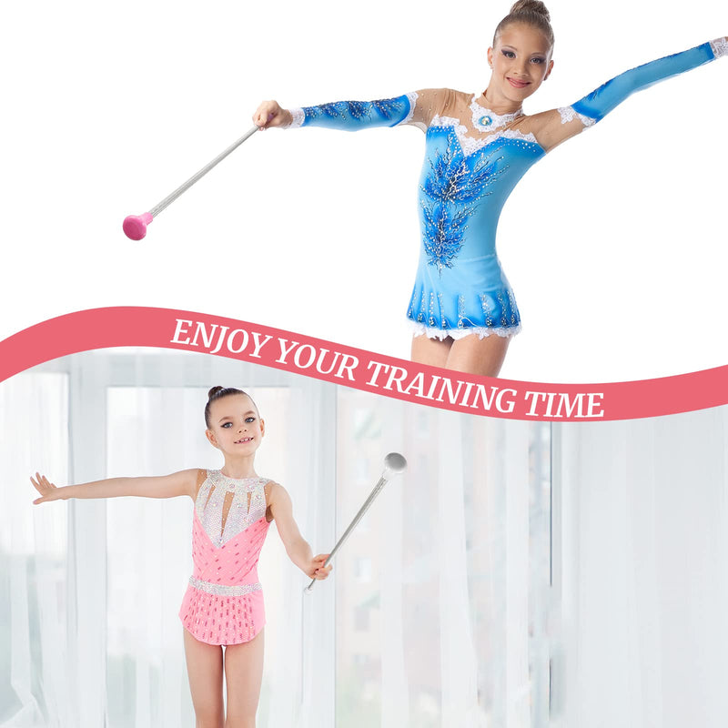 Twirling Baton Unisex Kids' Gymnastics Dance Baton Metal Baton Marching Band Baton Parade Baton Stick for Talent Shows, Artistic Dancing, Baton Twirling (White, Pink,26 Inch) White, Pink 26 Inch