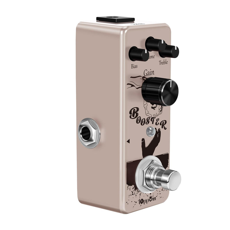Pure Boost 20dB+ Clean Boost Pedal - ±15dB 2-Band EQ, Metal Enclosure, True Bypass for Guitar/Bass