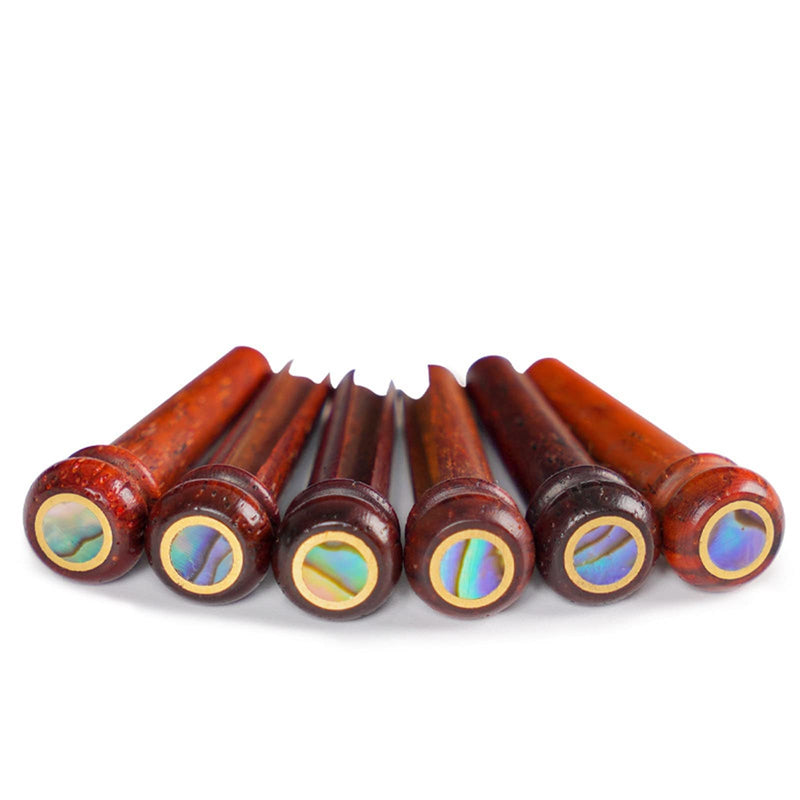 [AUSTRALIA] - Miwayer Cocobolo Wood Guitar Bridge Pins Replacement Parts Brown for 6 & 12 String Acoustic Guitar (Big Abalone Dot) Big Abalone Dot 
