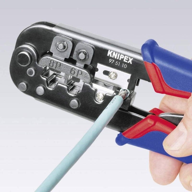 Knipex 97 51 10 Crimping Pliers for Western plugs RJ 11/12 Single