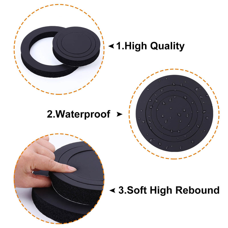 6.5" Foam Speaker Enhancer, 4PCS Self Adhesive Car Door Speaker Foam Rings, Car Door Speaker Fast Rings, 6.5" Speaker Baffle, Universal High Rebound Sponge Bass Blocker Kit for Stereo Audio Speaker
