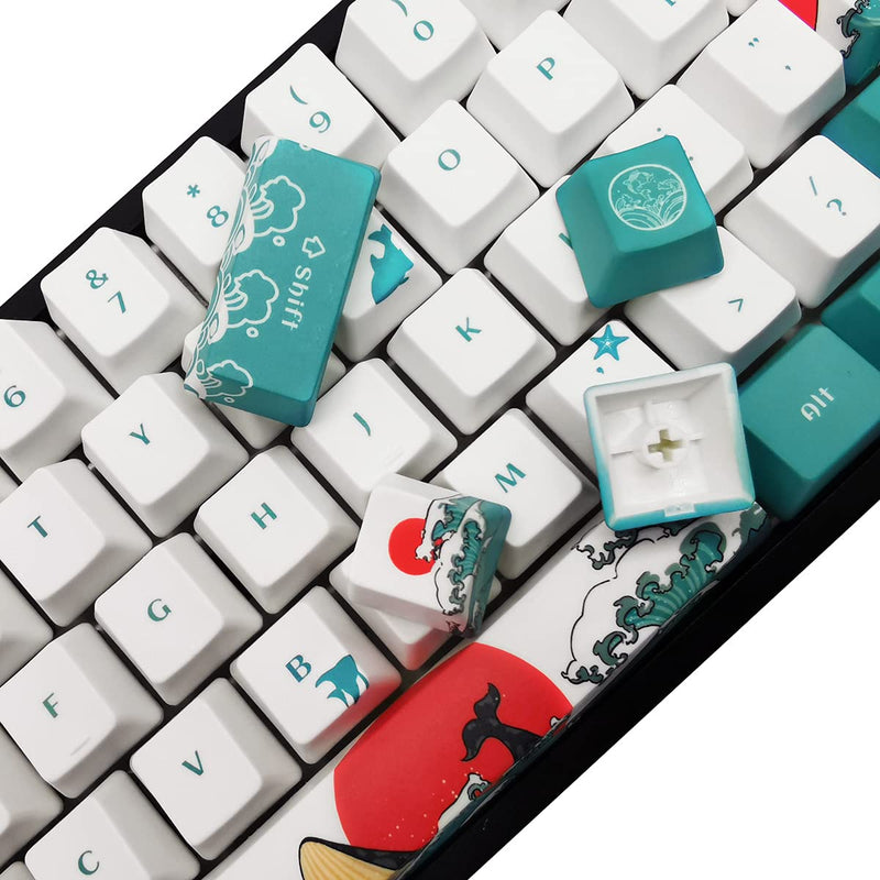 SDYZ Custom Keycaps-Keycaps 60 Percent, Suitable for GK61/GK64/RK61/Anne/GH60 /ALT61 Mechanical Keyboards, 71 Key Set, OEM Profile PBT Keycaps (Coral Sea Keycaps) Coral Sea Keycaps