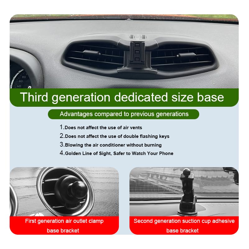 Car Phone Holder for Jeep Renegade 2015-2023 | Auto Accessories Auto Lock Hands Free Cell Phone Mount Car fits for iPhone & All Smartphones