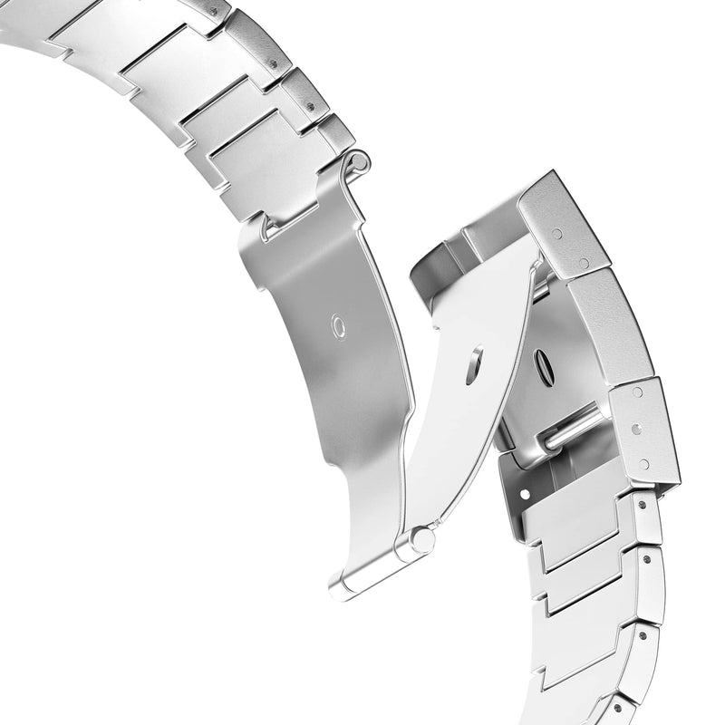 LDFAS Fenix 8/7X/6X/5X Plus Band, 26mm Titanium Metal Quick Release Easy Fit Watch Strap with Double Button Clasp Compatible for Garmin Fenix 7X Pro/6X Pro/5X Plus/Enduro 3/tactix 7 Bands Silver